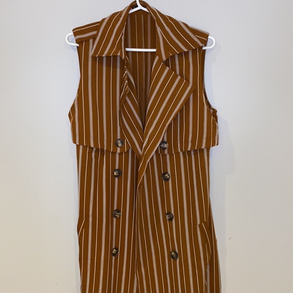 SHEIN sleeveless trench in stripe XS - Picture 7 of 9